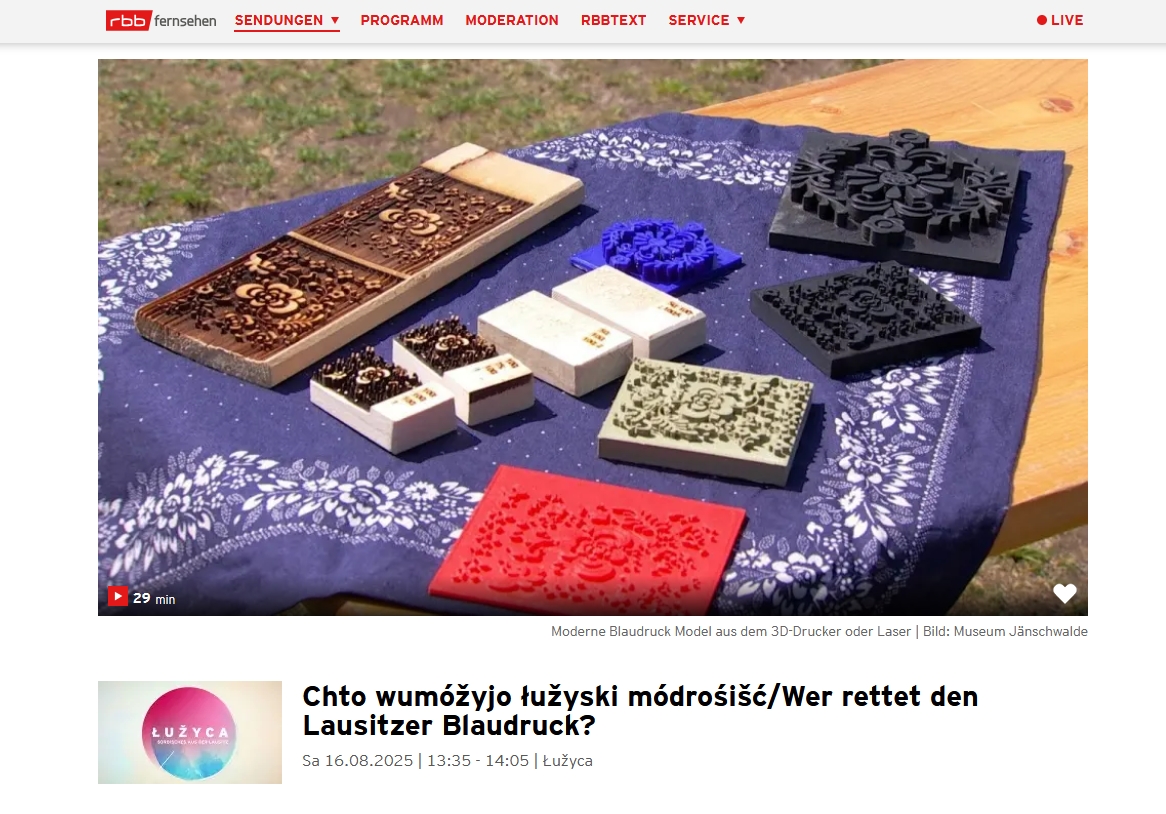 Screenshot Magazin Luzyca Blaudruck